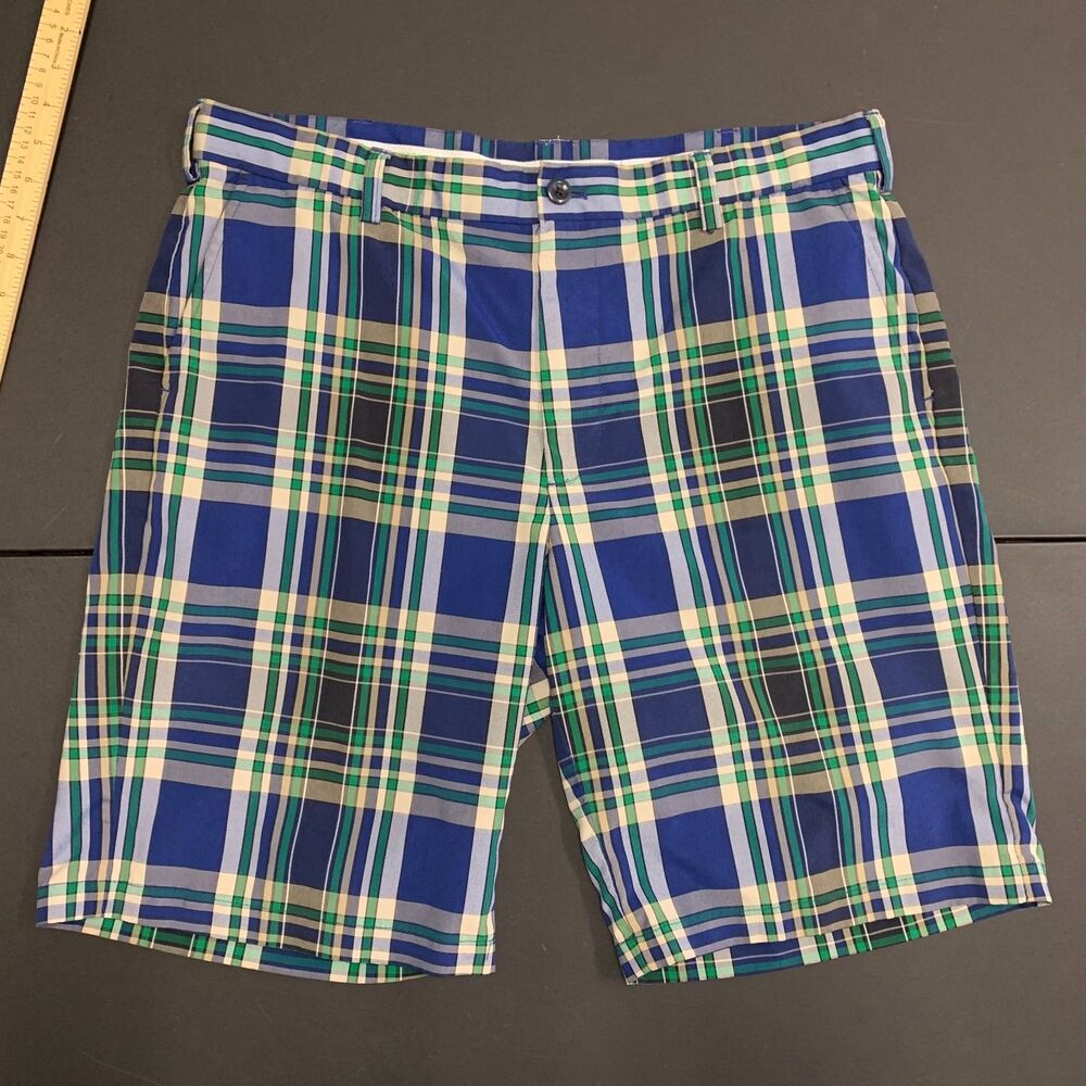 IZOD Mens Golf Plaid Shorts‎ Performance Pickleball Corpcore Preppy Size 36